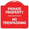 Signmission Designer Series No Trespassing, Red & White Heavy-Gauge Aluminum Sign, 18" H, RW-1818-9811 A-DES-RW-1818-9811 - alternate 1